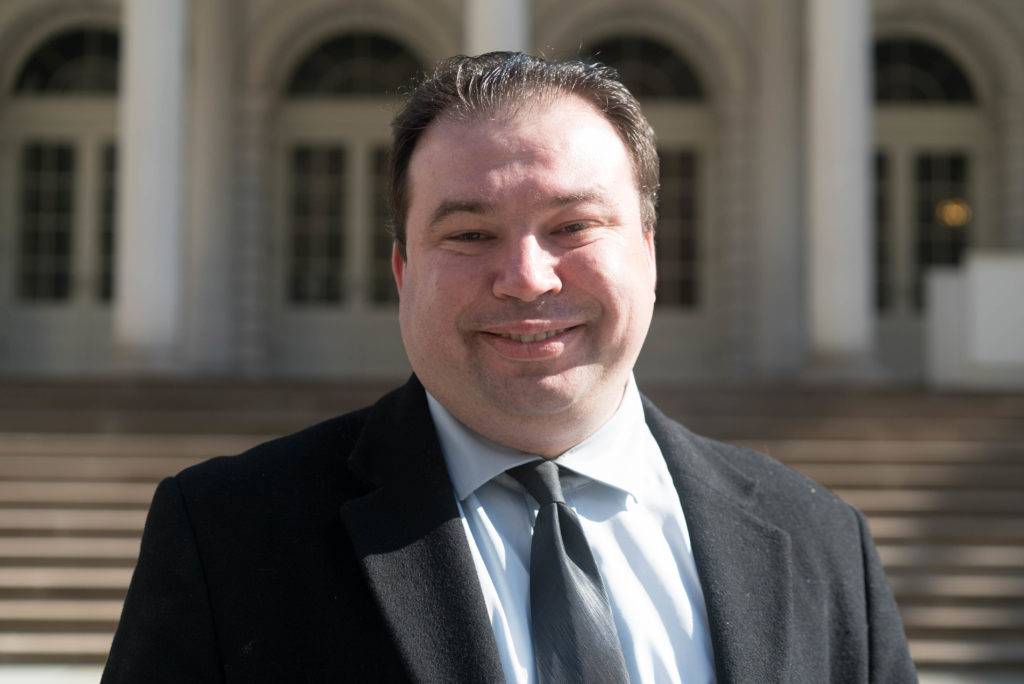 Jeff Deskovic at New York City Hall in April 2016. Photo by Sameer Abdel-Khalek