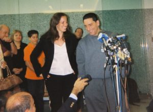 Innocence Project Senior Staff Attorney Nina Morrison and Scott Fappiano following his release from prison in 2006.
